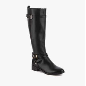 Essex Lane Wide Calf Black Riding Boots